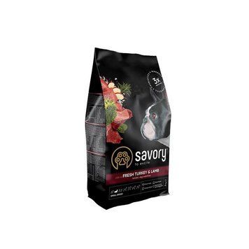 Корм сухий Savory Small Breed rich in Fresh Turkey and Lamb для дорослих собак малих порід до 10 кг зі свіжим ягням та індич 30358 фото