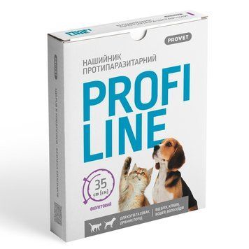 Нашийник Provet PROFILINE для котів та собак інсектоакарицид фіолетовий 35 см PR243094 фото
