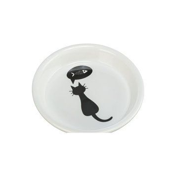 Миска Trixie для котів біла з чорним котиком керамічна 250 мл d-13 см 24499 фото