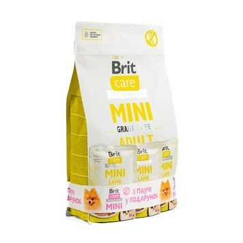 НАБІР Корм сухий Brit Care Mini GF Adult Lamb д/собак малих порід ягня 2 кг +3 паучи 85 г VAFO_49426 фото