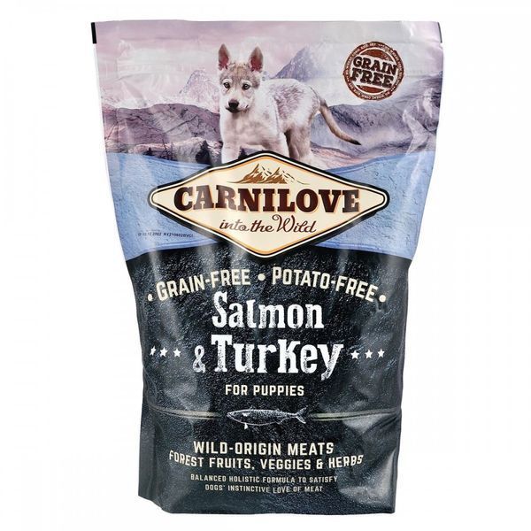Корм сухий Carnilove Puppy Salmon and Turkey для цуценят усіх порід з лососем та індичкою 1,5 кг 150822/8839***** фото