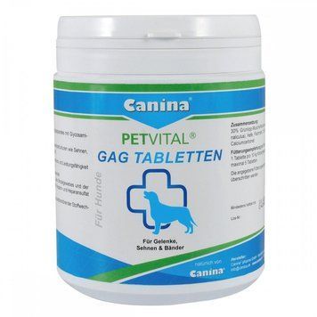 Мінеральний комплекс Canina Petvital GAG для собак для суглобів і тканин глюкозамін з екстрактом мідій 600 г 600 табл. 723324 AD_pause фото