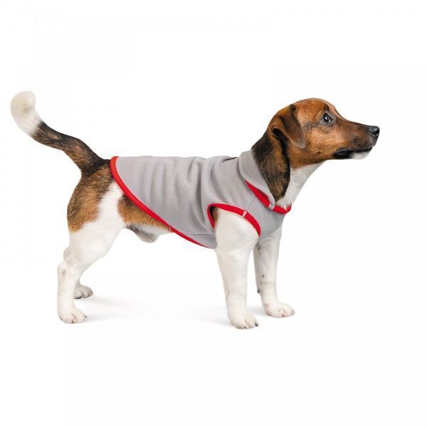 Жилет Pet Fashion Fleecy для собак сірий/червоний М FLEECY сер-кр M***** фото