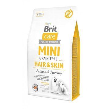Корм сухий Brit Care Grain Free Mini Hair and Skin для дорослих собак мініатюрних порід для шкіри та шерсті з лососем та осе 170782/0220 фото