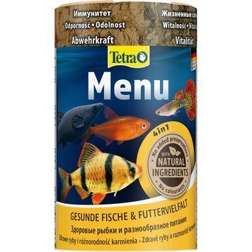 Корм сухий Tetra Menu для тропічних акваріумних рибок в пластівцях 100 мл 724334 фото