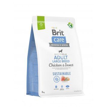 Корм сухий Brit Care Dog Sustainable Adult Large Breed для дорослих собак великих порід з куркою та комахами 3 кг 172182 фото