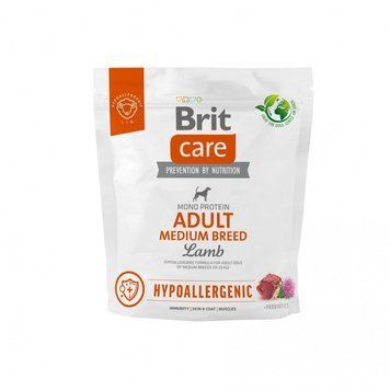 Корм сухий Brit Care Dog Hypoallergenic Adult Medium Breed для собак середніх порід гіпоалергенний з ягням 1 кг 172214 фото