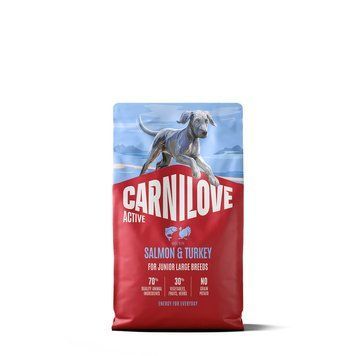 Корм сухий Carnilove Active Salmon & Turkey Junior Large Breed для молодих собак великих порід лосось та індичка 4 кг 173701 фото