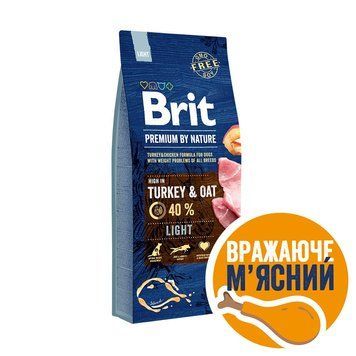 Корм сухий Brit Premium Dog Light для собак з надмірною вагою з індичкою 15 кг 170841/6604 фото