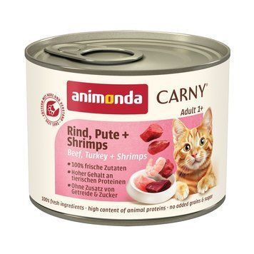 Корм вологий Carny Adult Beef, Turkey Shrimps для домашніх котів з яловичиною індичкою і креветками 200 г AM-83708 фото