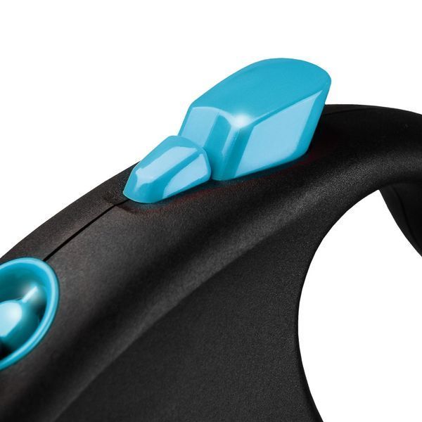 Повідець-рулетка Flexi для собак Black Design стрічка синя розмір L 5 м/50 кг FL 034132 фото