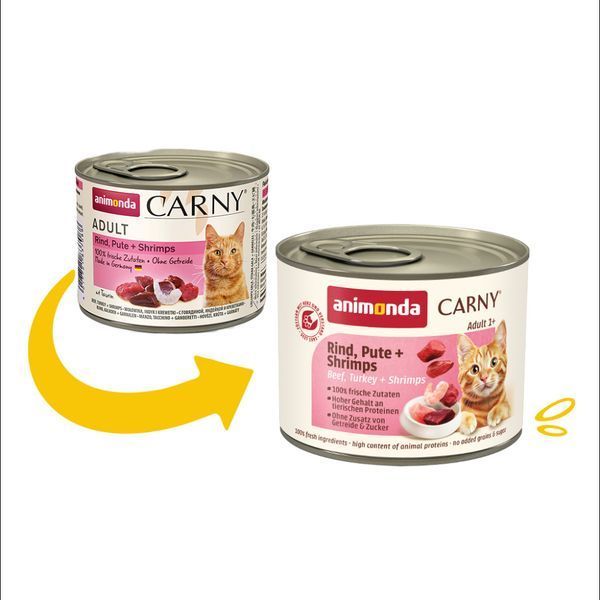 Корм вологий Carny Adult Beef, Turkey Shrimps для домашніх котів з яловичиною індичкою і креветками 200 г AM-83708 фото
