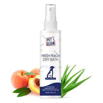 Сухий шампунь Pet Clean DRY BATH-FRESH PEACH для домашніх тварин з ароматом персику 250мл PC005/PC201 фото