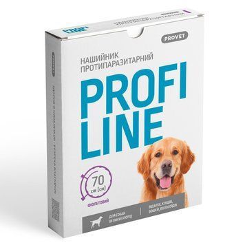 Нашийник Provet PROFILINE для собак великих порід інсектоакарицид фіолетовий 70 см PR243098 фото