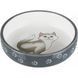 Миска Trixie для котів короткомордих порід сіра/біла керамічна 15 см 300 мл 24784 фото 1