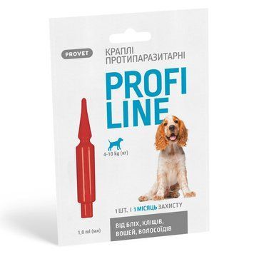 Краплі Provet PROFILINE для собак 4-10 кг інсектоакарицид 1 піпетка по 1 мл PR243108 фото