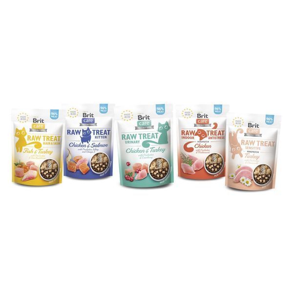 Ласощі Brit Raw Treat Freeze-dried Hair and Skin д/котів д/шерсті риба та індичка 40 г 112190 фото