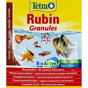 Корм сухий Tetra Rubin Granules для акваріумних рибок для яскравості забарвлення в гранулах 15 г 193765 фото